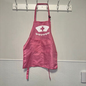 Kids Nurse Costume Apron Pink/White One Size Halloween Pretend Play
